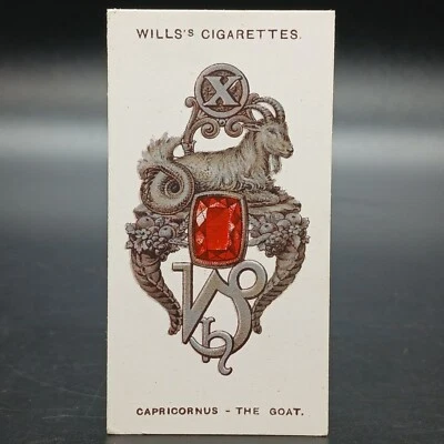 1923 Lucky Charms CAPRICORNUS THE GOAT Antique Will's Tobacco Cigarette Card - Image 1 of 2