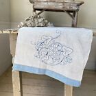 1 Embroidered table runner decor decorative cotton white Floral Cottage Farmhou