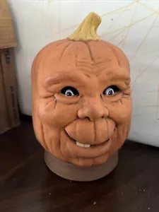 Vintage Scioto Keramik Form seltsames Gesicht HALLOWEEN Kürbis/Jack-O-Laterne 10" x 7" - Bild 1 von 3