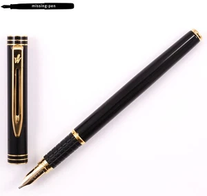Waterman Exclusive Cartridges Fountain Pen Black Gold with 18K L-nib (= B-nib) - Picture 1 of 8