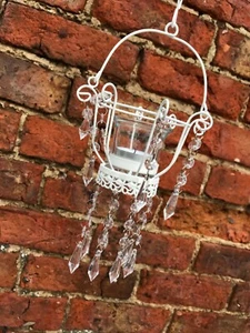 Summer White Garden Outdoor Lantern Style Single Tealight Holder - Picture 1 of 2