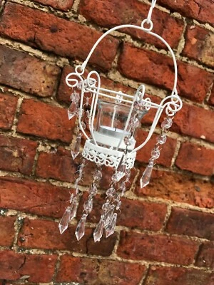 Summer White Garden Outdoor Lantern Style Single Tealight Holder - Image 1 of 2