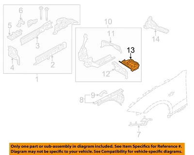 FIAT OEM 17-20 124 Spider Structural Components Rails-Torque Box 68313316AA - Image 1 of 2