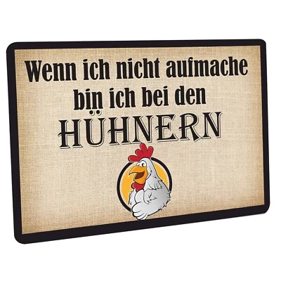 Fussmatte " Wenn ich nicht aufmache bin ich bei den Hühnern "  - Bild 1 von 4