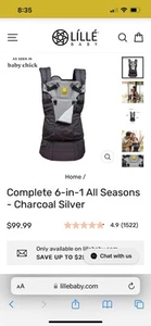 LÍLLÉbaby COMPLETE All Seasons Baby Carrier - Charcoal/Silver - Picture 1 of 11