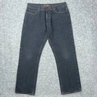 Pantalones de mezclilla elásticos de colección Plugg para hombre 32x30 negros pierna recta solapa bolsillos Y2K Foto 1 de 4