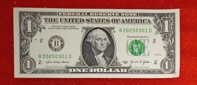 Birthday/Anniversary Note (March 01, 2025) $1 One Fancy Serial B20250301D - Image 1 of 2