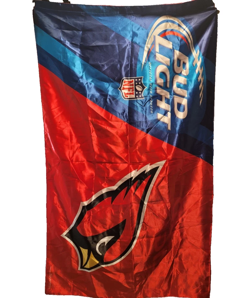 🏈 Bud Light Arizona Cardinals NFL Promo Bandera - Gran Equipo Bandera Hombre Cave Bar Foto 1 de 1