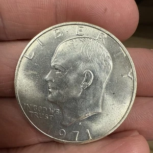 1971-S Eisenhower Silver Dollar 40% Silber 1 $ US Münze 9595N - Bild 1 von 2