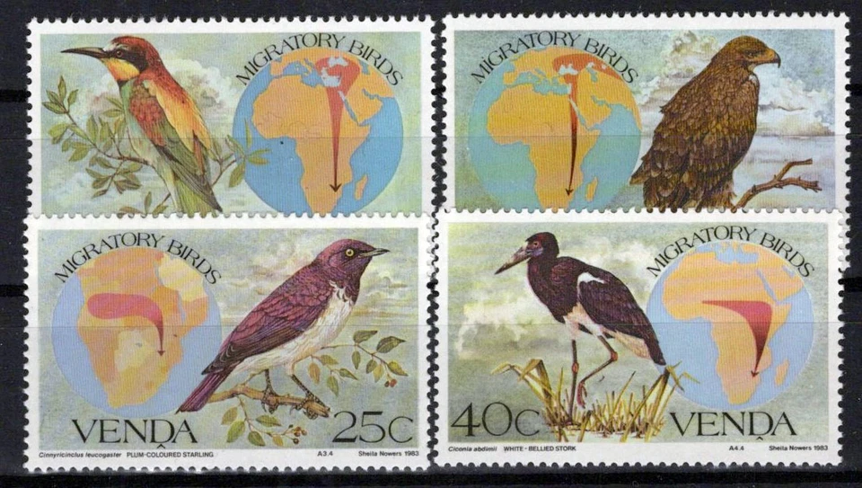 South Africa Venda 100-103 MNH Migratory Birds Zayix Stamps 0325S093M - Image 1 of 1