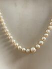 Antique Genuine Single Knotted  Pearl Necklace 9CT Gold Clasp