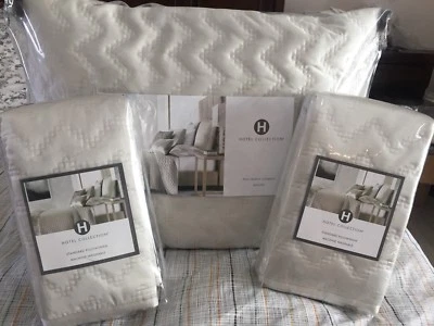 Cobertor completo/queen acolchado Chevron envejecido Hotel Collection + fundas, nuevo Foto 1 de 4