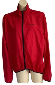 Netti Cycling Jacket Mens Large Long Sleeve Bike Lite Hook Rear Pocket Zip Red - Picture 1 of 16