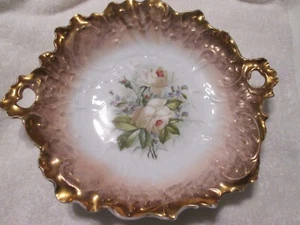Antique CT Carl Tielsch Germany Floral Gold Trim Bowl Circa 1875 - Picture 1 of 7