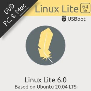 DISQUE DVD LINUX LITE 6.0 FLUORITE 64BIT UBUNTU BASED BOOTABLE DISC INSTALLATION - Foto 1 di 12