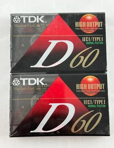 2 Cinta de Cassette de Audio TDK 60 Min Alta Salida Normal IECI Tipo 1 - Paquete Sellado - Imagen 1 de 3