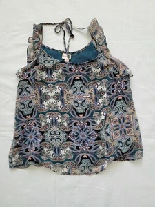 Merona Damen Bluse ärmellos Paisley grün bunt Größe Small - Bild 1 von 7