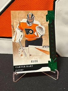 Carter Hart # Flyers # 2019-20 Upper Deck ARTIFACTS Hockey GREEN /99 #129 - Bild 1 von 2