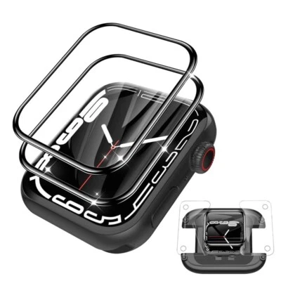 PELLICOLA VETRO TEMPERATO CURVO PER APPLE WATCH SERIE 8 41 / 45 COMPLETO TOTALE