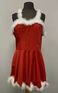 Ladies Mrs Claus Size 16 Ex Hire velour and faux fur xmas dress. - Picture 1 of 5