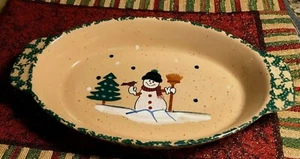 Weihnachten Auflaufform 12x7 Zoll Schneemann mit Weihnachtsbaum LTD Ware - Bild 1 von 4