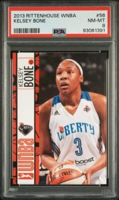 2013 Rittenhouse WNBA Kelsey Bone Rookie PSA 8 New York Liberty Texas A&M Aggies - Image 1 of 2