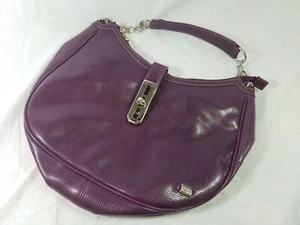 La Bagagerie Purple Shoulder Bag Twist Lock Zip - Picture 1 of 5