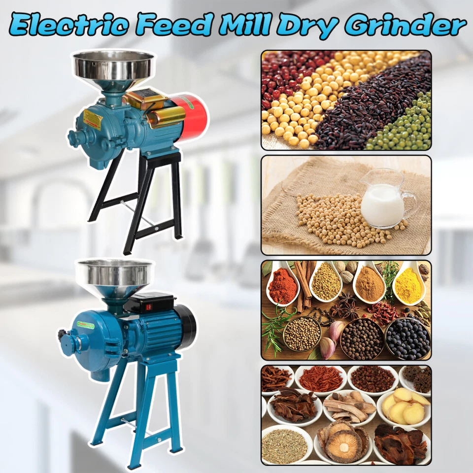 Slsy Wet Dry Electric Grain Mill Grinder Corn Grinder with Funnel Wheat Grinder - Image 1 of 4
