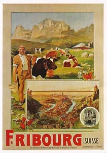 POSTAL A. Reckziegel "Póster, Sociedad de Desarrollo Friburgo, Suiza 1895" Repro - Imagen 1 de 1
