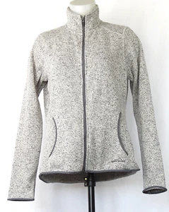 Eddie Bauer Gris Jaspeado Cremallera Frontal Suéter Chaqueta Polar Para Mujer L - Imagen 1 de 3
