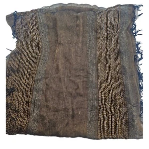 Infinity Bufanda Calentador Cuello Marrón Negro Flecos Tejido 19x36" - Imagen 1 de 5