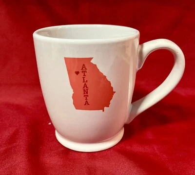 Caneca branca e vermelha Atlanta Georgia 20 Oz State - Imagem 1 de 4