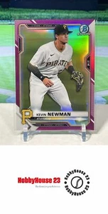 2021 Bowman Chrome Fuchsia Refractor #65 Kevin Newman #/299 Pittsburgh Pirates - Picture 1 of 2