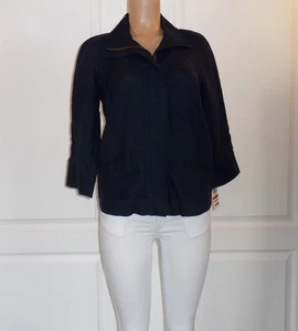 NEW CHARTER CLUB NEW Blue Linen 3/4 Sleeves Jacket Casual Top Shirt L - Picture 1 of 6