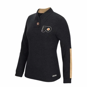 Philadelphia Flyers CCM Team Retro NHL Shawl One Button Pullover Sweater Women's - Picture 1 of 1