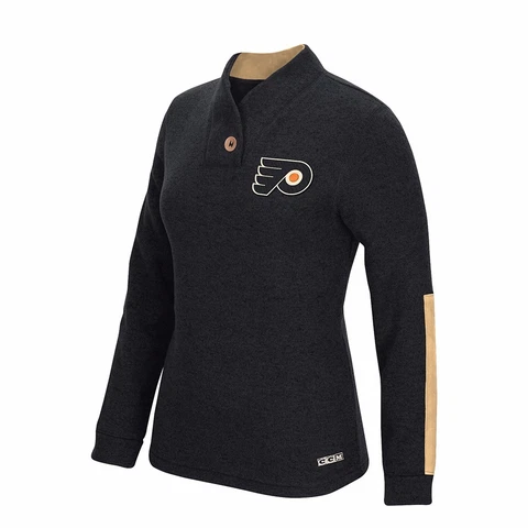 Philadelphia Flyers CCM Team Retro NHL Shawl One Button Pullover Sweater Women's Cover