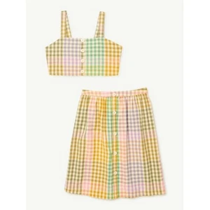 Assemblaggio gratuito per ragazze TAGLIA 4-5 set gonna con serbatoio e midi tagliati, 2 pezzi, MULTICOLORE - Foto 1 di 4