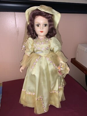 GORGEOUS! Vintage 17” Debu’teen Yellow Bridesmaid Composition Doll  - Image 1 of 4