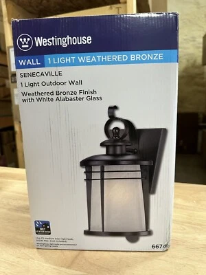Westinghouse Senecaville Wall-Mount 1-Light Weathered Bronze Outdoor Lantern - Image 1 of 3