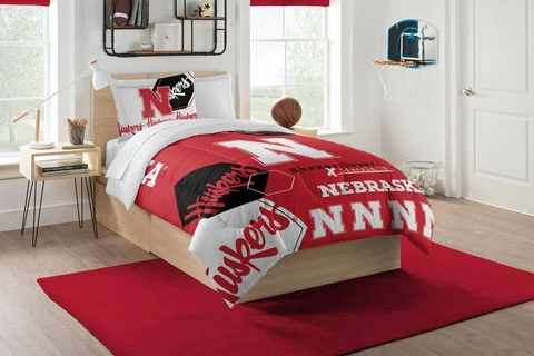 Nebraska Cornhuskers Twin Bedding (Hexagon) OFFICIAL NCAA Cover