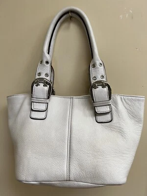 Cartera de mano Tignanello de cuero genuino blanca Foto 1 de 4