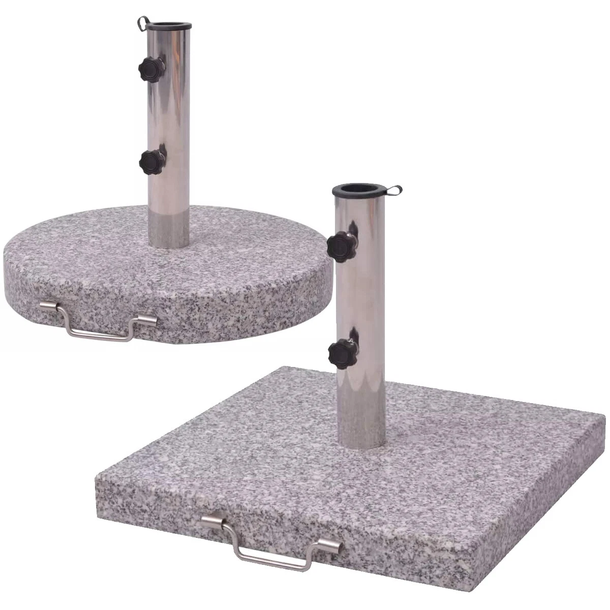 ZEYUAN Sonnenschirmständer Aus Granit – 30 Kg, Mit Rollen & Adapter, Grau