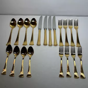 Supreme Cutlery 18/8 Japan Flatware ARISTCRAT GOLD Service For Four 20 Piece Set - Picture 1 of 15
