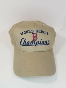 Boston Red Sox World Series Champions Hook And Loop Baseball Cap Nissun Tan - Picture 1 of 5