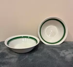 Mainstays White and Green Bowls Set of Two Dishwasher, Oven, and Microwave Safe - Picture 1 of 2