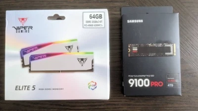 Patriot Viper Elite 5 RGB 32GB 64GB DDR5 *AND* Samsung 4TB 9100 Pro - Image 1 of 4