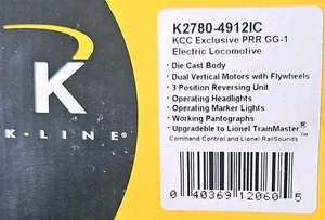 🚂 K-Line K2780-4912IC KCC PRR GG-1 Electric Loco Dual Motor 🚂 Diecast Tuscan - Picture 1 of 8