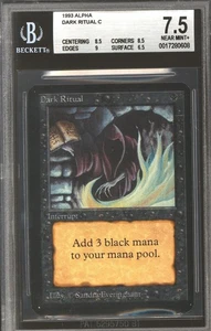 Magic MTG Alpha Dark Ritual BGS 7.5 (8.5, 8.5, 9, 6.5) LIGHTLY PLAYED LP - Picture 1 of 2