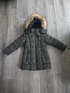 Girl's Noize Army Green Faux Fur Quilted Hooded Puffer Jacket Size S(8) - Picture 1 of 17
