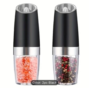 2 Pack Gravity Electric Salt and Pepper Grinder Mill Shaker Adjustable Automatic - Picture 1 of 2